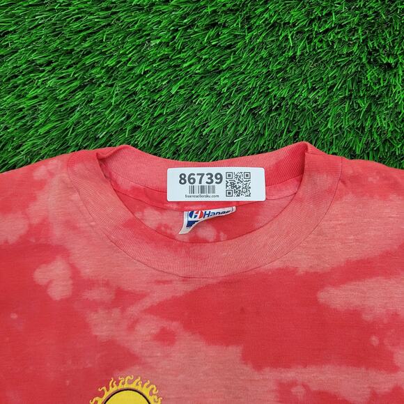 Vintage 1988 Funny Summer Tie-Dye Shirt Large 21x26 Crop USA - Picture 8 of 14
